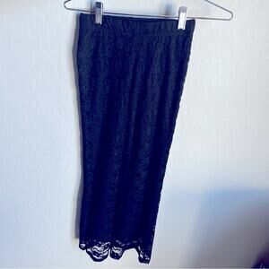 Art Class black lined lace bell bottom pants kids girls size medium M